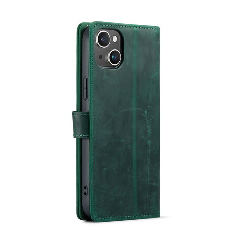 iPhone 15 Groen - Lederen Book Case