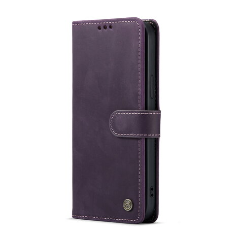 iPhone 15 Paars - Lederen Book Case