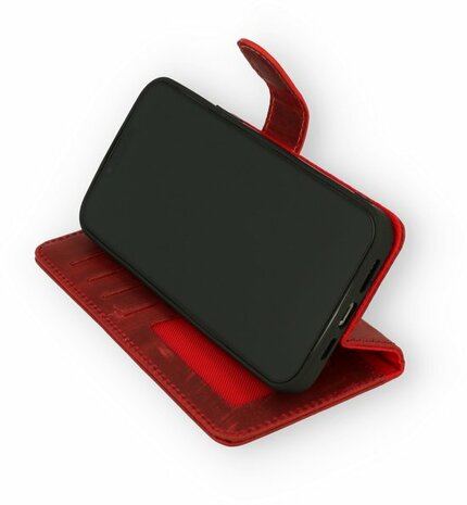 iPhone 13 Pro Rood - Lederen Book Case