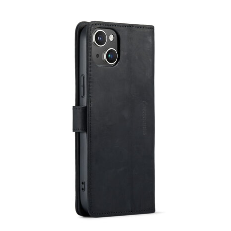 iPhone 15 Zwart - Lederen Book Case
