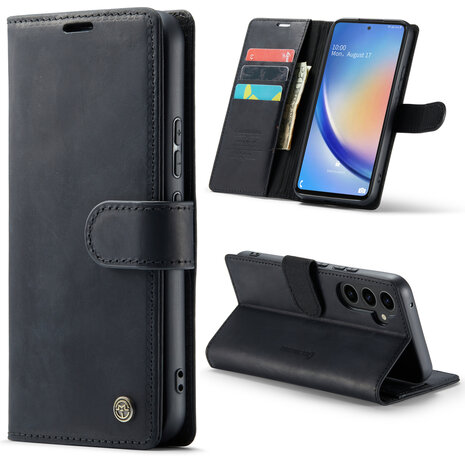 Samsung A54 5G Charcoal Gray - Lederen Book Case