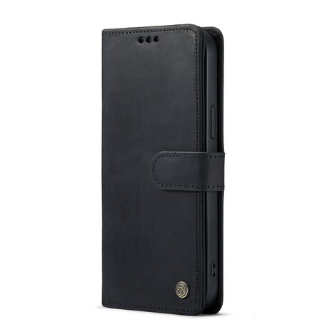 iPhone 14 Zwart - Lederen Book Case