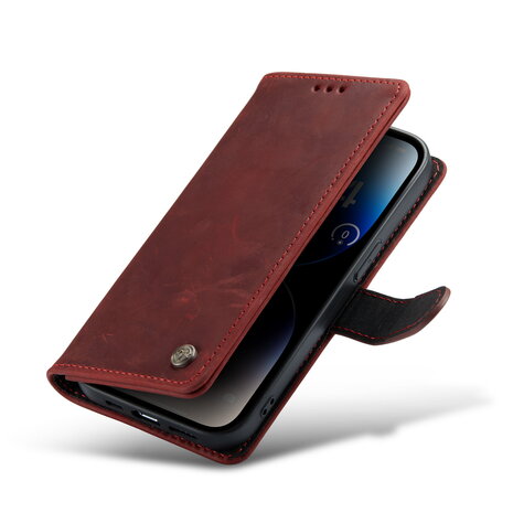 iPhone 15 Pro Max Rood - Lederen Book Case
