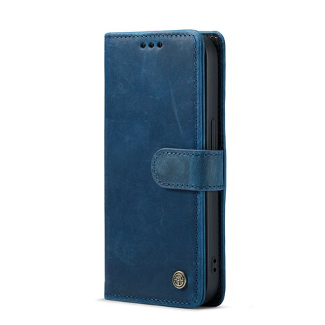 iPhone 14 Pro Blauw - Lederen Book Case