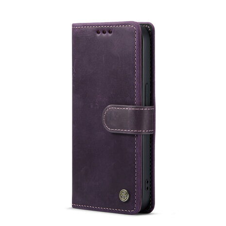 iPhone 14 Pro Paars - Lederen Book Case