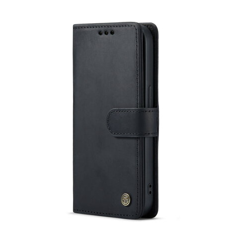 iPhone 14 Pro Zwart - Lederen Book Case