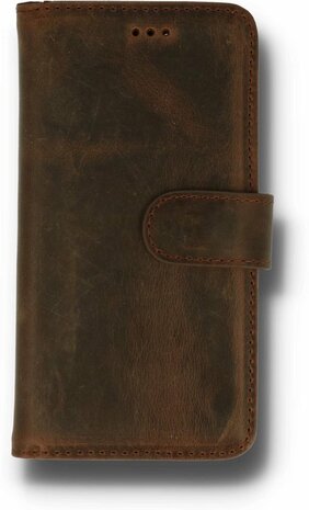iPhone 12 Pro Max Donker Bruin  - Lederen Book Case