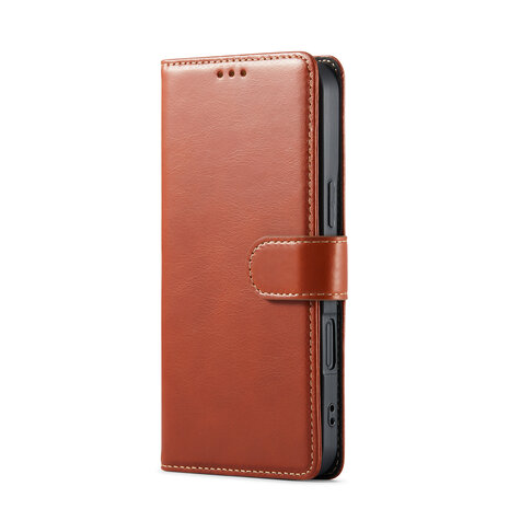 iPhone 16 Plus - Bruin - Lederen Book Case