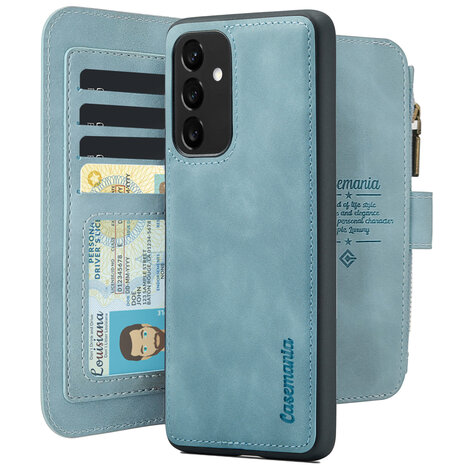 Samsung A15 - Aqua Blue - 2 in 1 Book Case met Rits