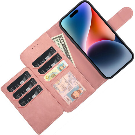 Samsung A15 - Roze - 2 in 1 HQ Book Case met Extra Vakken