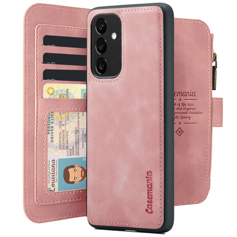 Samsung A15 - Pale Pink - 2 in 1 Book Case met Rits