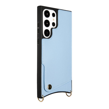 Samsung S23 Ultra Blauw - Back Cover met Bandje