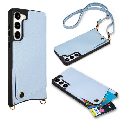 Samsung S23 Plus Blauw - Back Cover met Bandje