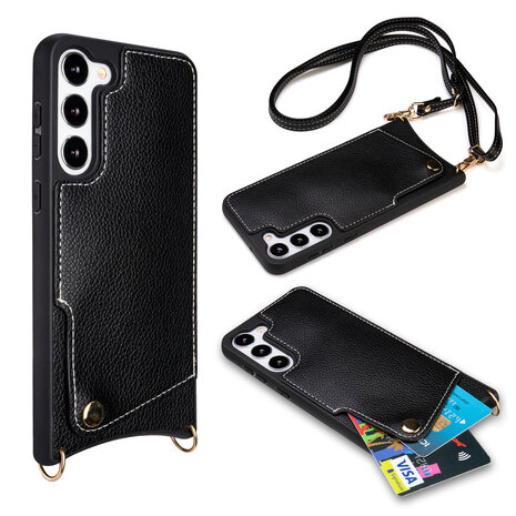 Samsung S23 Zwart - Back Cover met Bandje
