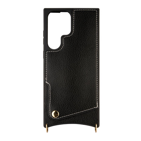 Samsung S23 Ultra Zwart - Back Cover met Bandje