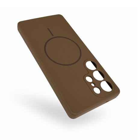 Samsung S25 Ultra - Bruin - Zachte MagSafe Liquid Case