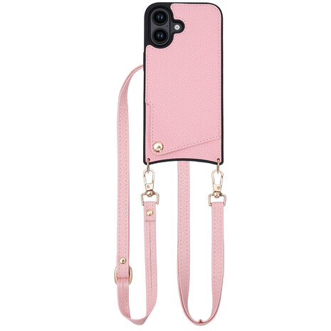 iPhone 16 - Roze - Back Cover met Bandje