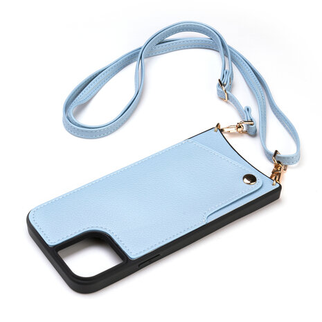 iPhone 15 Blauw - Back Cover met Bandje