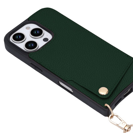 iPhone 16 Pro Max - Groen - Back Cover met Bandje