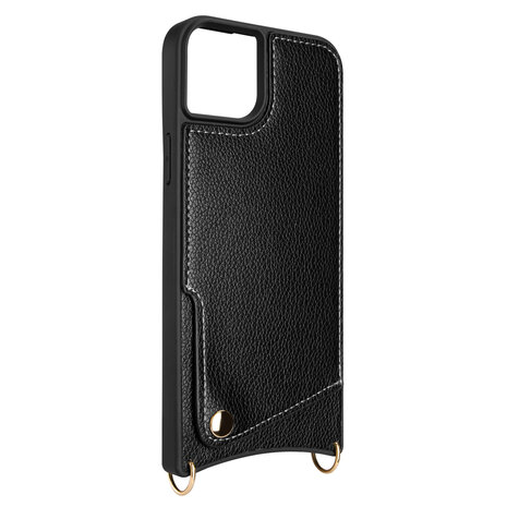 iPhone 15 Zwart - Back Cover met Bandje