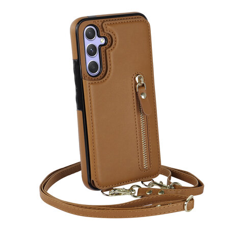 Samsung A54 Bruin - Back Cover met Koord