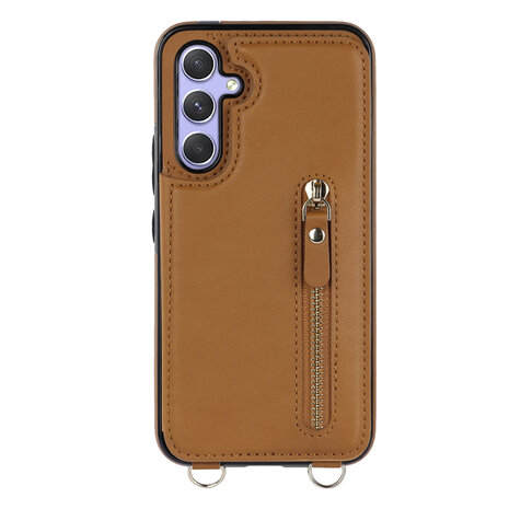 Samsung A54 Bruin - Back Cover met Koord