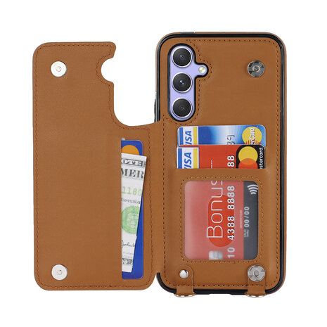 Samsung A54 Bruin - Back Cover met Koord