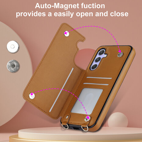 Samsung A54 Bruin - Back Cover met Koord
