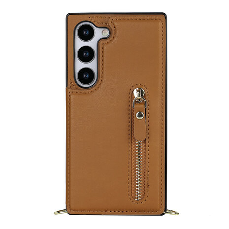 Samsung S23 Bruin - Back Cover met Koord
