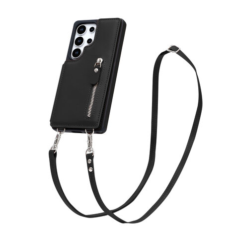 Samsung S25 Ultra - Zwart - Back Cover met Koord