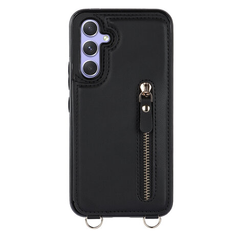 Samsung A15 - Zwart - Back Cover met Koord