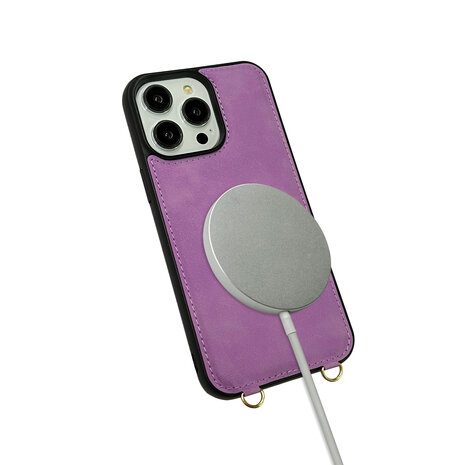 iPhone 14 Pro Bright Lila - Magsafe 2 in 1 met Koord