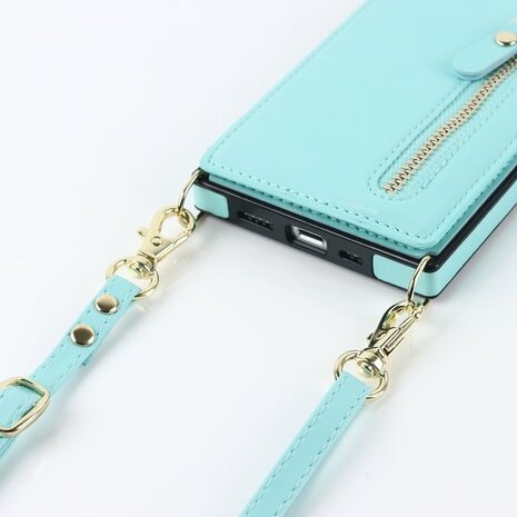 iPhone 14 Turquoise - Back Cover met Koord