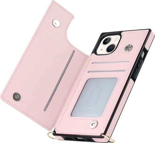 iPhone 15 Roze - Back Cover met Koord