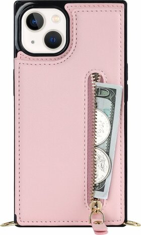iPhone 15 Roze - Back Cover met Koord