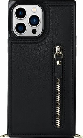 iPhone 14 Pro Zwart - Back Cover met Koord