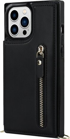 iPhone 14 Pro Zwart - Back Cover met Koord