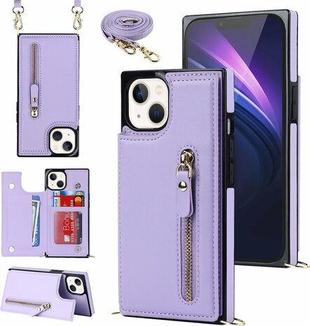 iPhone 15 Plus Paars - Back Cover met Koord