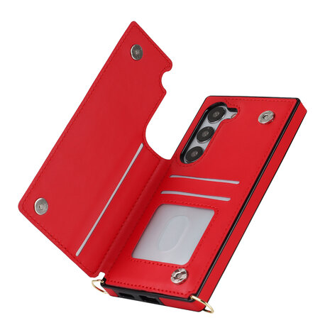 Samsung S23 Rood - Back Cover met Koord