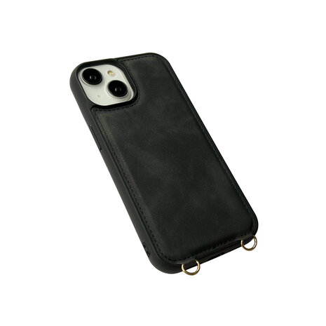 iPhone 13 - Charcoal Gray - 2 in 1 MagSafe Wallet Case - met Koord