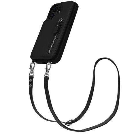iPhone 16 - Zwart - Back Cover met Koord