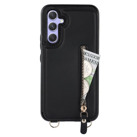 Samsung A14 Zwart - Back Cover met Koord