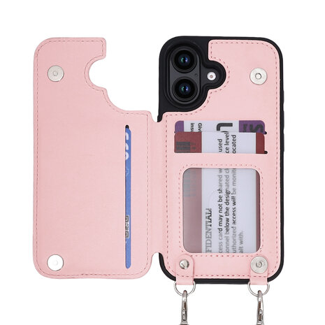 iPhone 16 - Roze - Back Cover met Koord