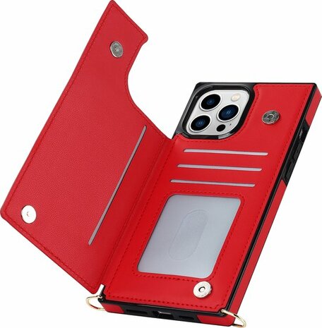 iPhone 14 Pro Rood - Back Cover met Koord