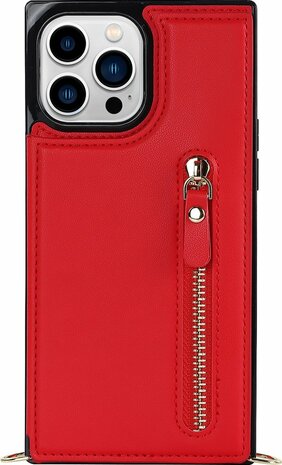 iPhone 14 Pro Rood - Back Cover met Koord