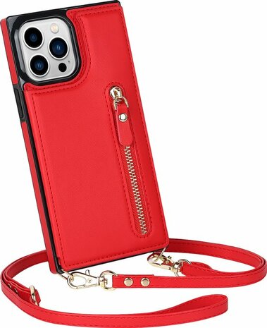 iPhone 14 Pro Rood - Back Cover met Koord