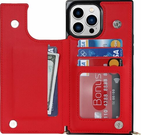 iPhone 14 Pro Rood - Back Cover met Koord