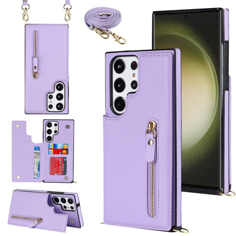 Samsung S24 Ultra Paars - Back Cover met Koord