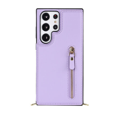 Samsung S24 Ultra Paars - Back Cover met Koord
