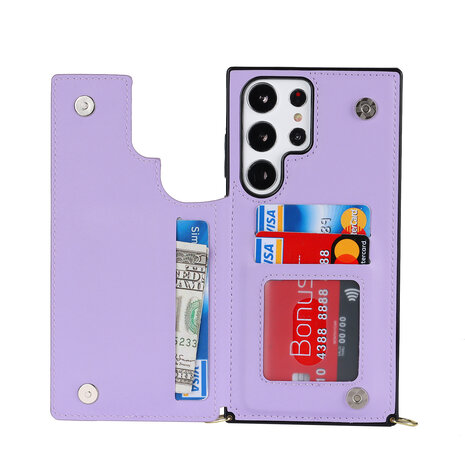 Samsung S24 Ultra Paars - Back Cover met Koord